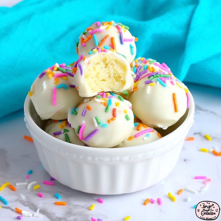 Cheesecake Bites with White Chocolate and Sprinkles Recipe