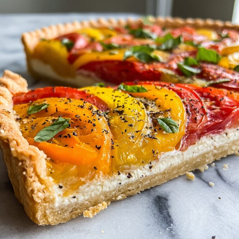 Savory Heirloom Tomato Galette with a Crunchy Cornmeal Crust Recipe