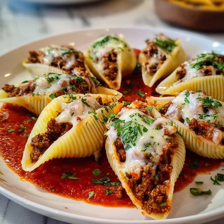 Beef-Stuffed Shells with Creamy Ricotta and Mozzarella Recipe
