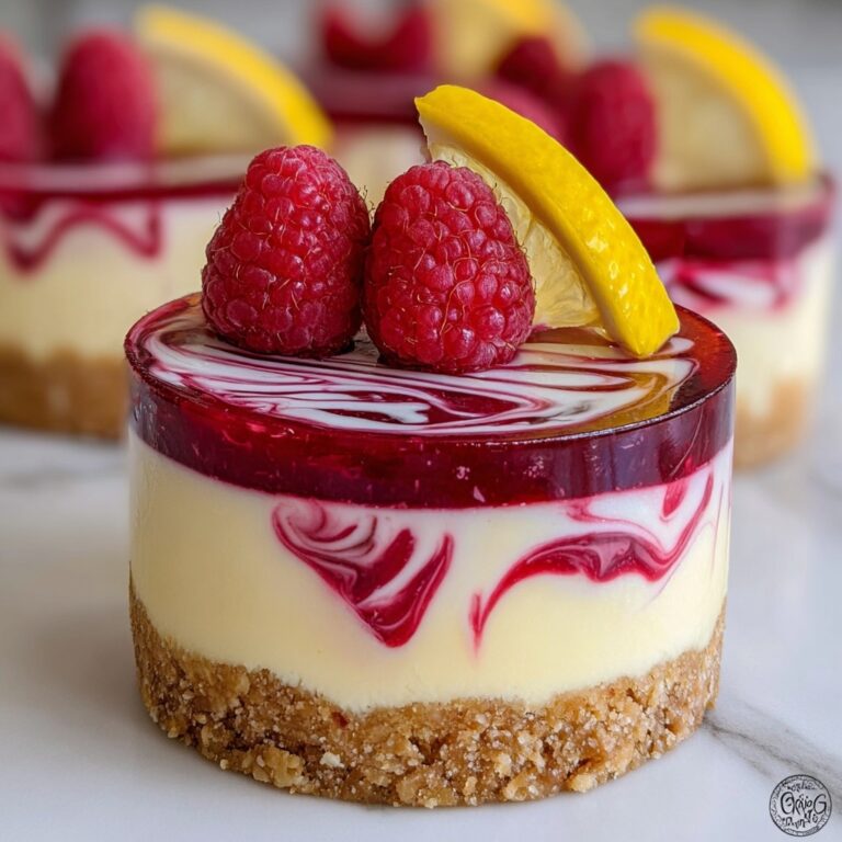 No-Bake Raspberry Lemon Swirl Cheesecake – Easy & Delicious Dessert Recipe