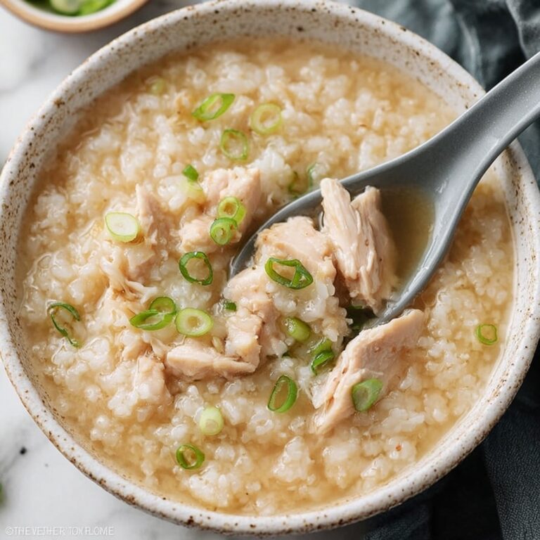 Creamy Chicken Congee with Ginger and Green Onions Recipe